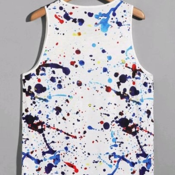 Men Paint Splatter Tank Top - Picture 2 of 2